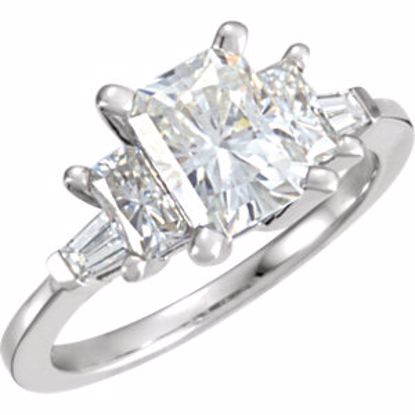 65723:60001:P Charles & Colvard Moissanite® & Diamond Accented Engagement Ring