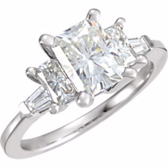 65723:60001:P Charles & Colvard Moissanite® & Diamond Accented Engagement Ring