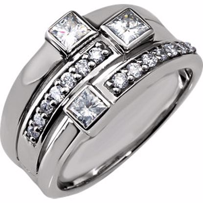 65748:60001:P Charles & Colvard Moissanite® & Diamond Right-Hand Ring