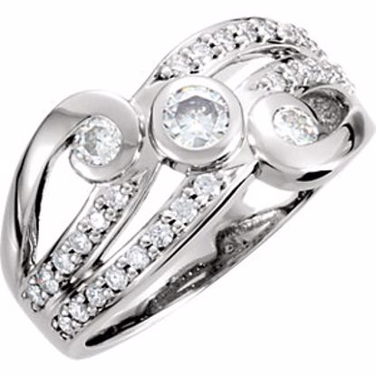 65745:60001:P Charles & Colvard Moissanite® & Diamond Right-Hand Ring