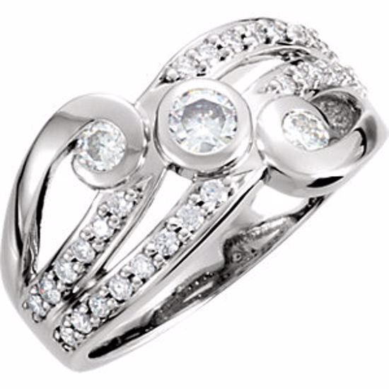 65745:60001:P Charles & Colvard Moissanite® & Diamond Right-Hand Ring