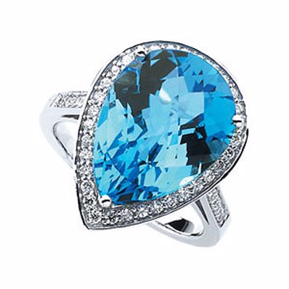 65680:60001:P Swiss Blue Topaz & Diamond Halo Ring