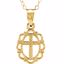 19653:60001:P 14kt Yellow Disc with Cross 15" Youth Necklace