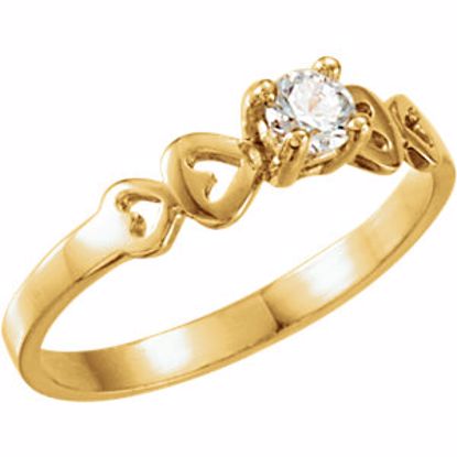 19381:60001:P 14kt Yellow Cubic Zirconia Youth Ring Size 3