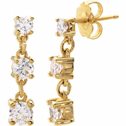 65787:60006:P Charles & Colvard Moissanite® 3-Stone Earrings