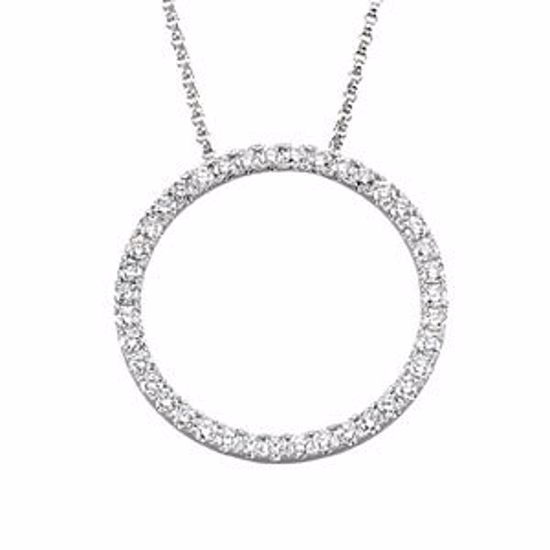 65831:1007:P 14kt White 1 CTW Diamond Circle 18" Necklace