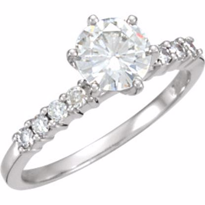 65756:60001:P Charles & Colvard Moissanite® & Diamond 6-Prong Engagement Ring or Band