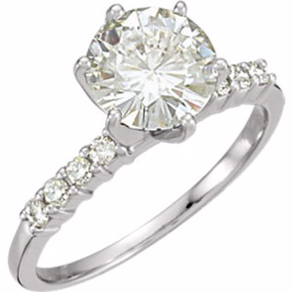 65756:60002:P Charles & Colvard Moissanite® & Diamond 6-Prong Engagement Ring or Band