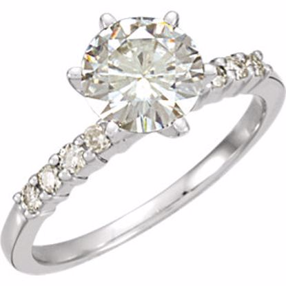 65756:60003:P Charles & Colvard Moissanite® & Diamond 6-Prong Engagement Ring or Band
