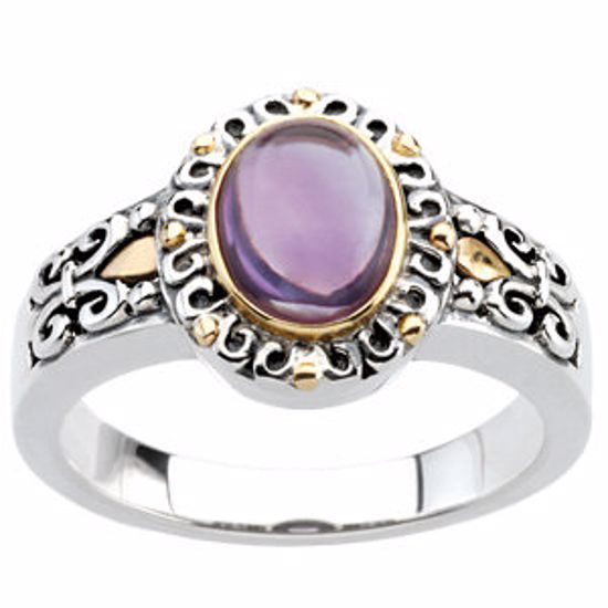 65845:60001:P Amethyst Scroll Design Ring