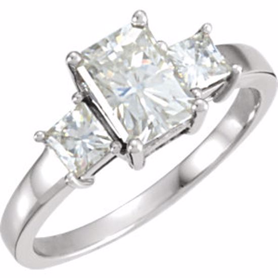 65735:60001:P Charles & Colvard Moissanite® 3-Stone Anniversary Ring