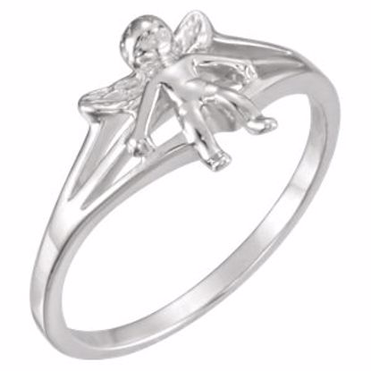 R16610KIT:133554:P Sterling Silver Angel Chastity Ring Size 6 with Packaging