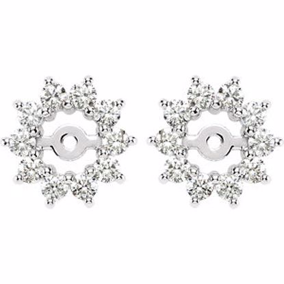 61018:37620:P 14kt White 5/8 CTW Diamond Earring Jackets