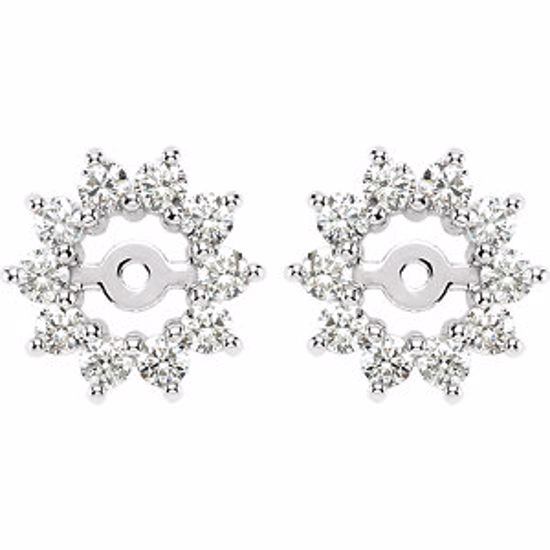 61018:37620:P 14kt White 5/8 CTW Diamond Earring Jackets