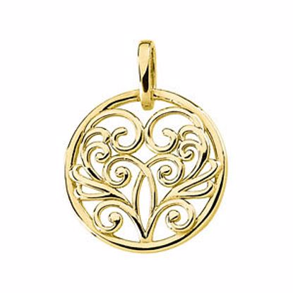 83651:304166:P 14kt Yellow Circular Filigree Pendant