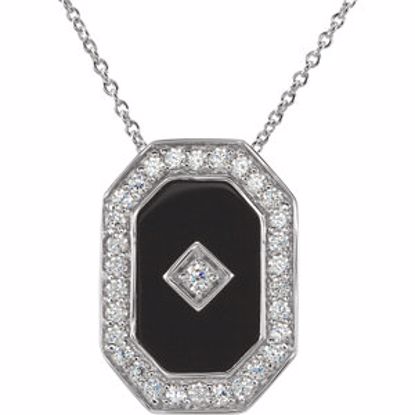 65869:60001:P Onyx & Cubic Zirconia Necklace