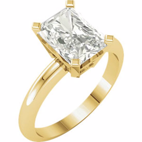 63242:289669:P 14kt Yellow 9x7mm Emerald Forever Classic™ Moissanite Engagement Ring
