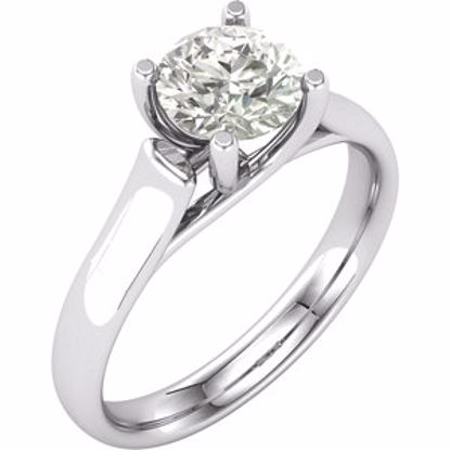 64609:60006:P 14kt White 6.5mm Round Forever Classic™ Moissanite Engagement Ring