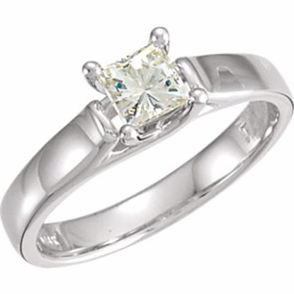64611:60002:P 14kt Yellow 6mm Princess Forever Classic™ Moissanite Engagement Ring