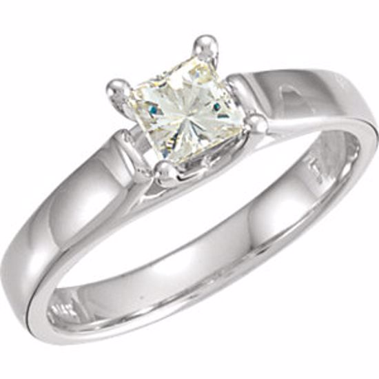 64611:60002:P 14kt Yellow 6mm Princess Forever Classic™ Moissanite Engagement Ring