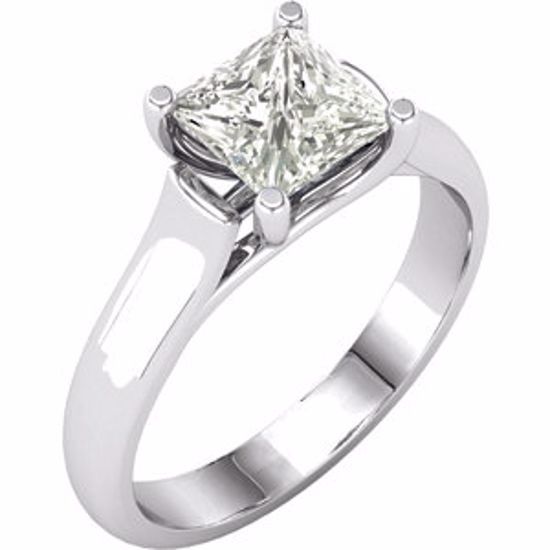 64611:60001:P 14kt White 6mm Princess Forever Classic™ Moissanite Engagement Ring