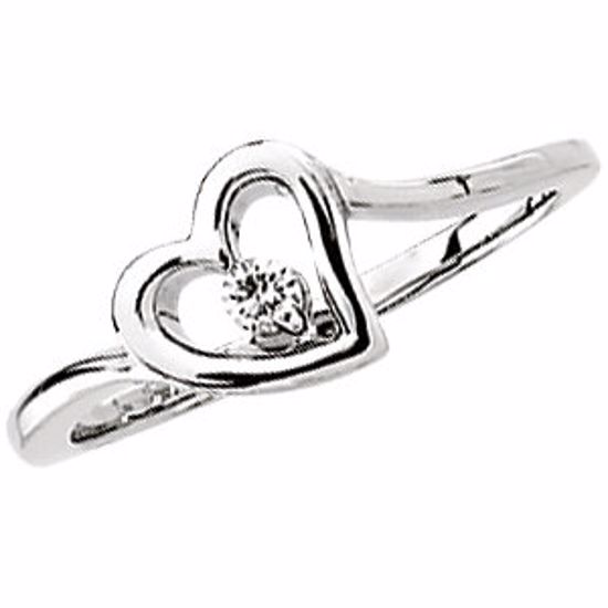 65910:100002:P 14kt White .06 CTW Diamond Heart Ring