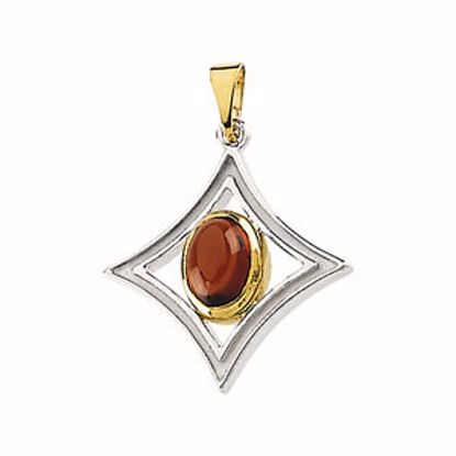 65979:60001:P Sterling Silver & 14kt Yellow Mozambique Garnet Pendant