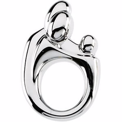 83166:100003:P Sterling Silver 20.5x13.5mm Family Pendant