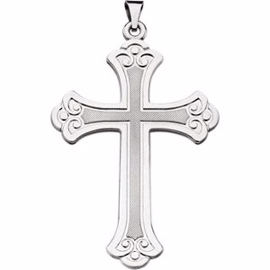 R16111:1011:P Sterling Silver 46x31mm Fancy Cross pendant without Packaging