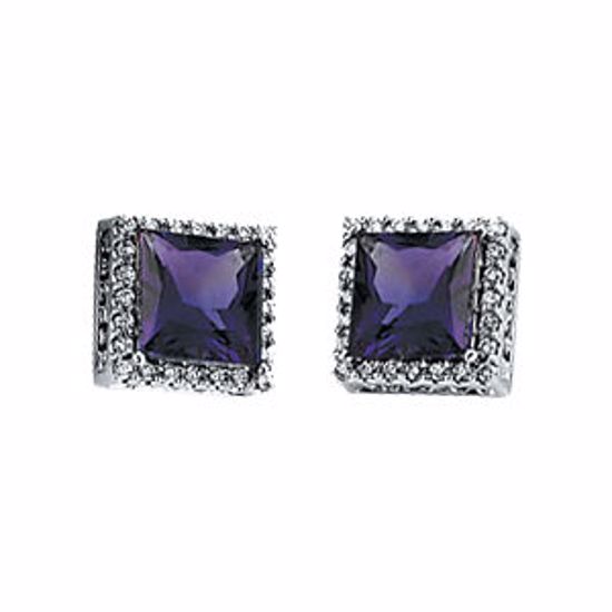 65883:60003:P 14kt White 3/8 CTW Diamond & Amethyst Earrings