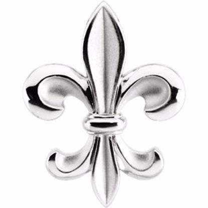 83800:304354:P 14kt White Fleur-de-lis Pendant