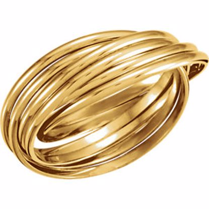 5726:105565:P 14kt Yellow 6-Band Rolling Ring Size 7.5