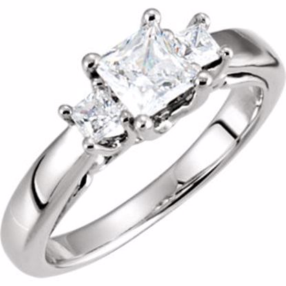 66199:60001:P Charles & Colvard Moissanite® & Diamond 3-Stone Anniversary Band