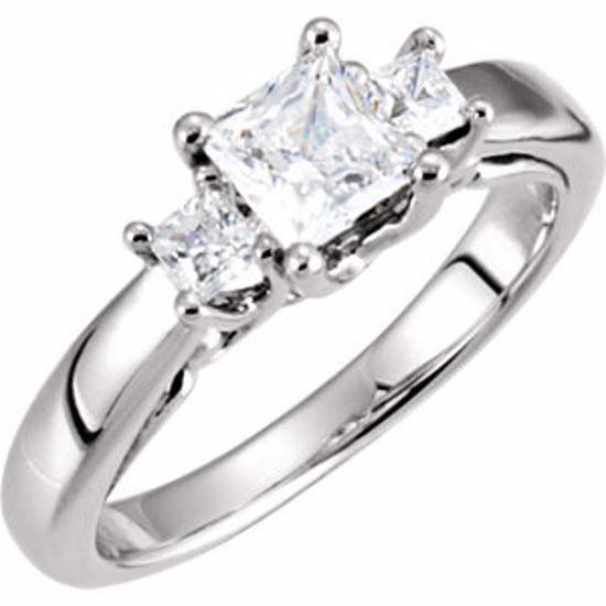 66199:60001:P Charles & Colvard Moissanite® & Diamond 3-Stone Anniversary Band
