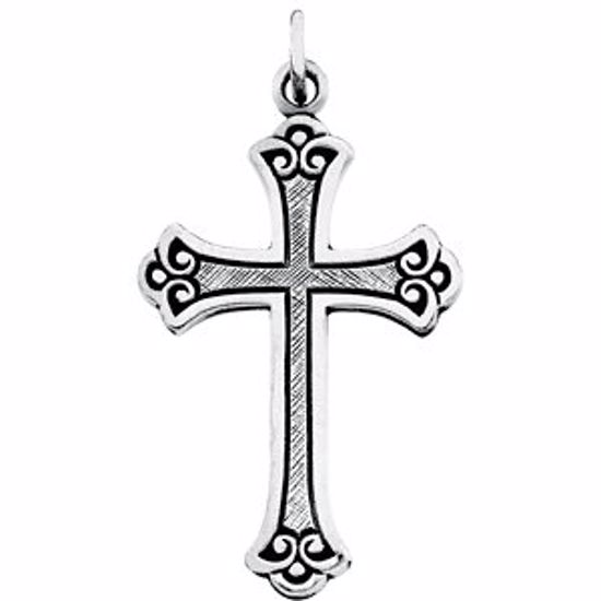 R16111KIT:1005:P Sterling Silver 26x18mm Fancy Cross Pendant