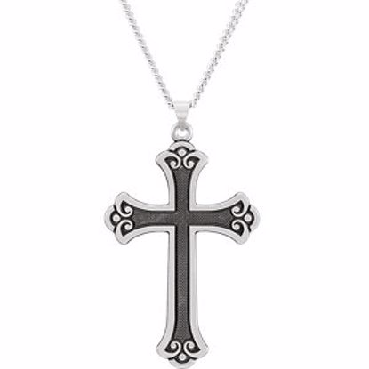 R16111KIT:1011:P Sterling Silver 46x31mm Fancy Cross Pendant