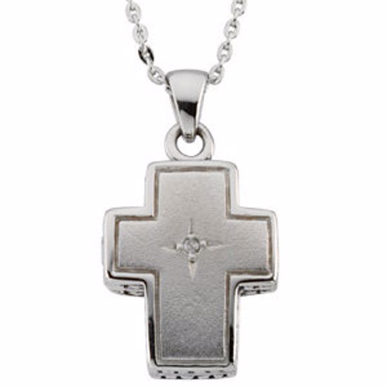 R41711KIT:60001:P Sterling Silver Reversible Prayer Locket&trade; 18" Necklace