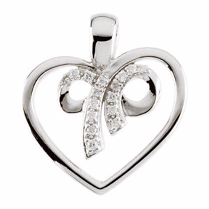 R41722KIT:60001:P 14kt White Diamond Grateful Heart&trade; Pendant with Box