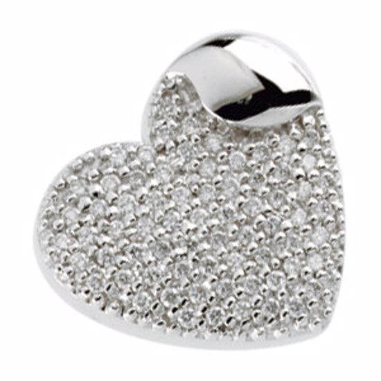 R41720KIT:60001:P 14kt White 3/4 CTW Diamond Humble Heart&trade; Pendant