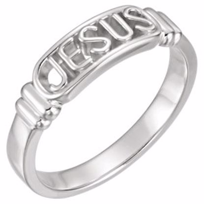 R16611KIT:104332:P 14kt White In The Name of Jesus® Chastity Ring Size 9