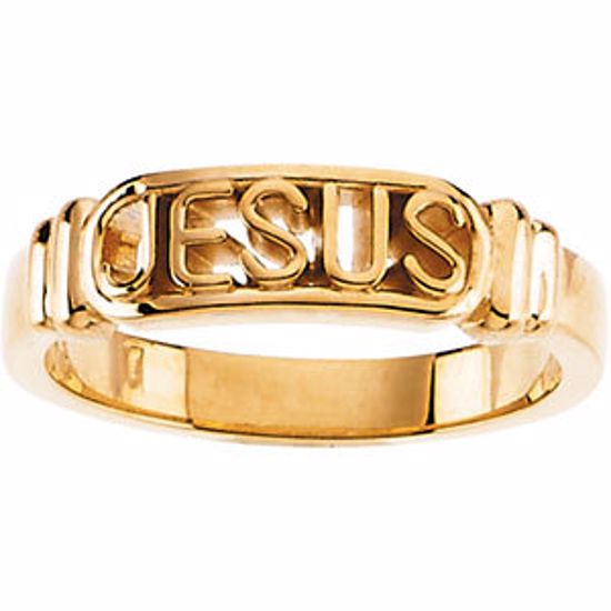 R16611KIT:144088:P 14kt Yellow In The Name of Jesus® Chastity Ring Size 7