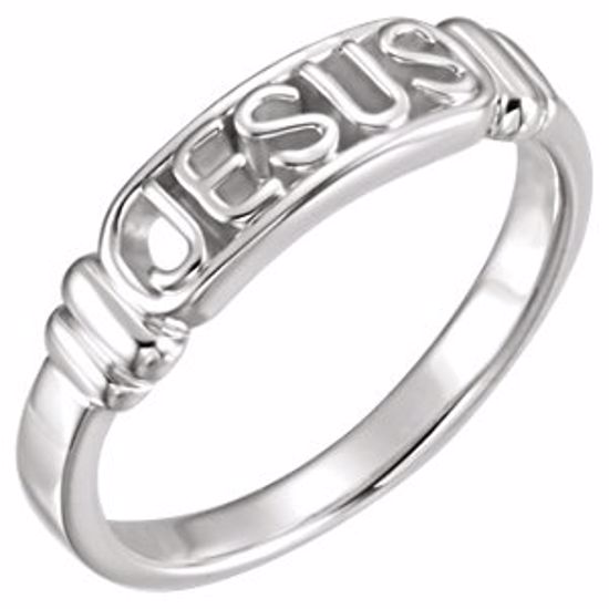 R16611KIT:144099:P 14kt White In The Name of Jesus® Chastity Ring Size 4