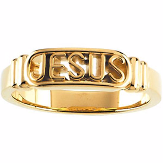 R16611KIT:144103:P 10kt Yellow In The Name of Jesus® Chastity Ring Size 4