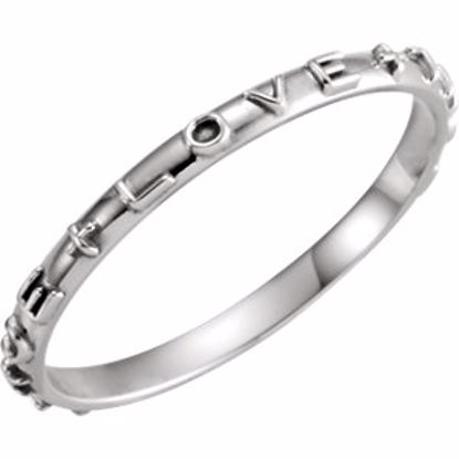 R16616KIT:106032:P 14kt White True Love Chastity Ring with Packaging Size 7