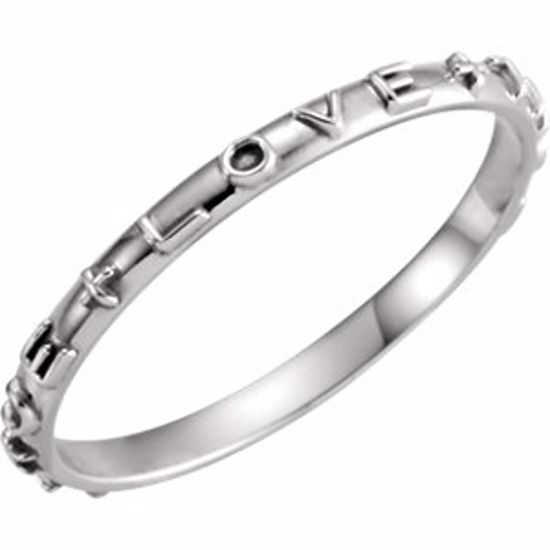 R16616KIT:106032:P 14kt White True Love Chastity Ring with Packaging Size 7