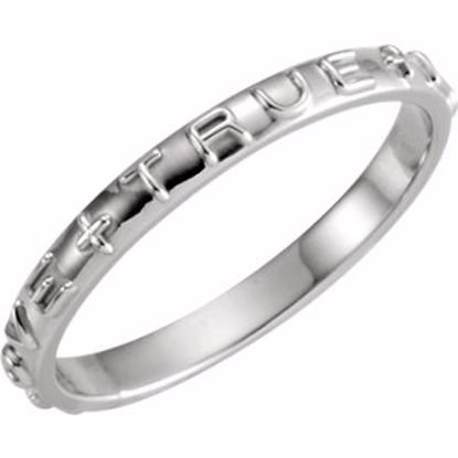 R16617KIT:106042:P 14kt White True Love Chastity Ring with Packaging Size 7