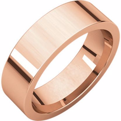FIR9:223458:P 14kt Rose 6mm Flat Comfort Fit Band