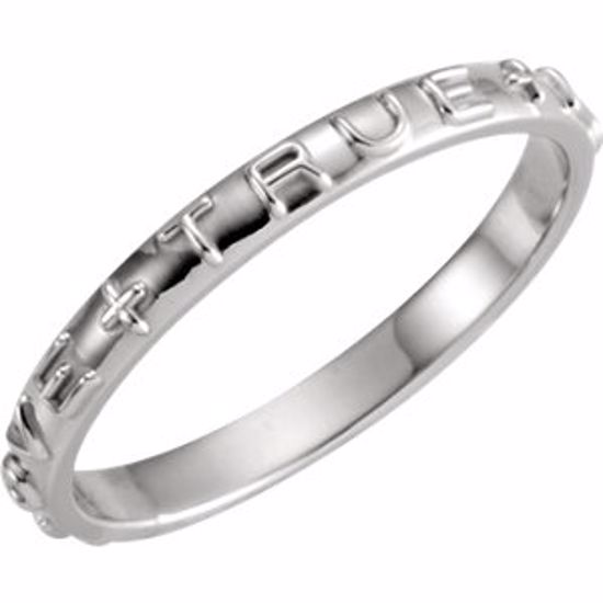 R16617KIT:106053:P 14kt White True Love Chastity Ring with Packaging Size 11