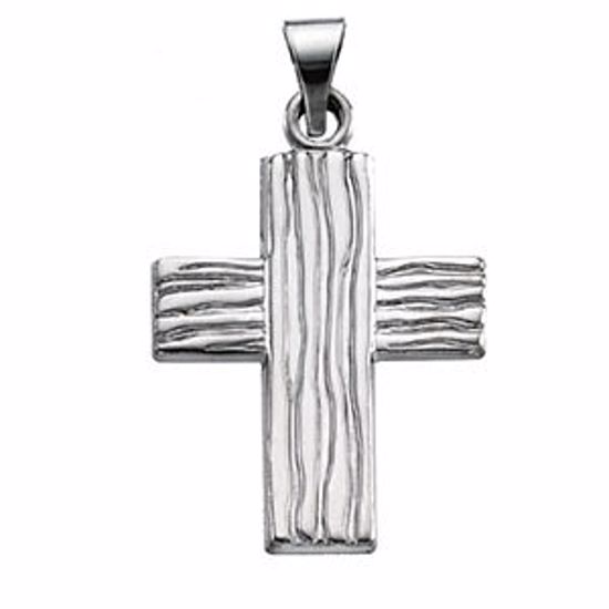 R41030KIT:165622:P 14kt White 23x19mm The Rugged Cross® Pendant