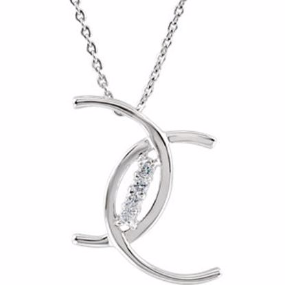 R45068KIT:60001:P Sterling Silver Cubic Zirconia 4 C's of Purity 18" Necklace